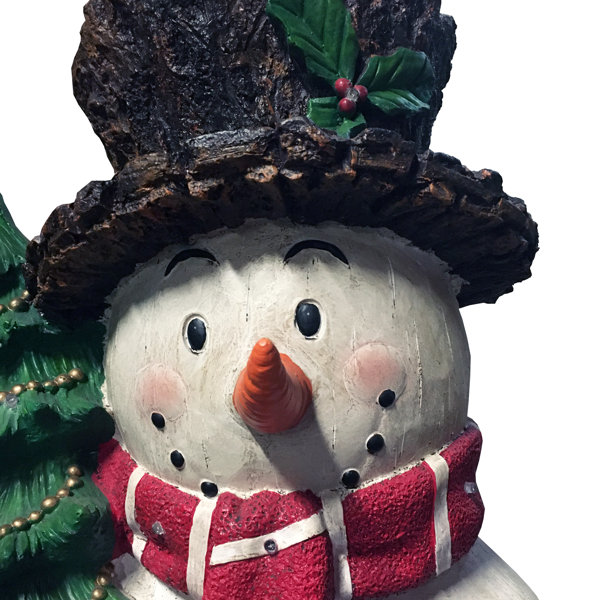 The Holiday Aisle® Snowman Holding Christmas Tree Figurine & Reviews